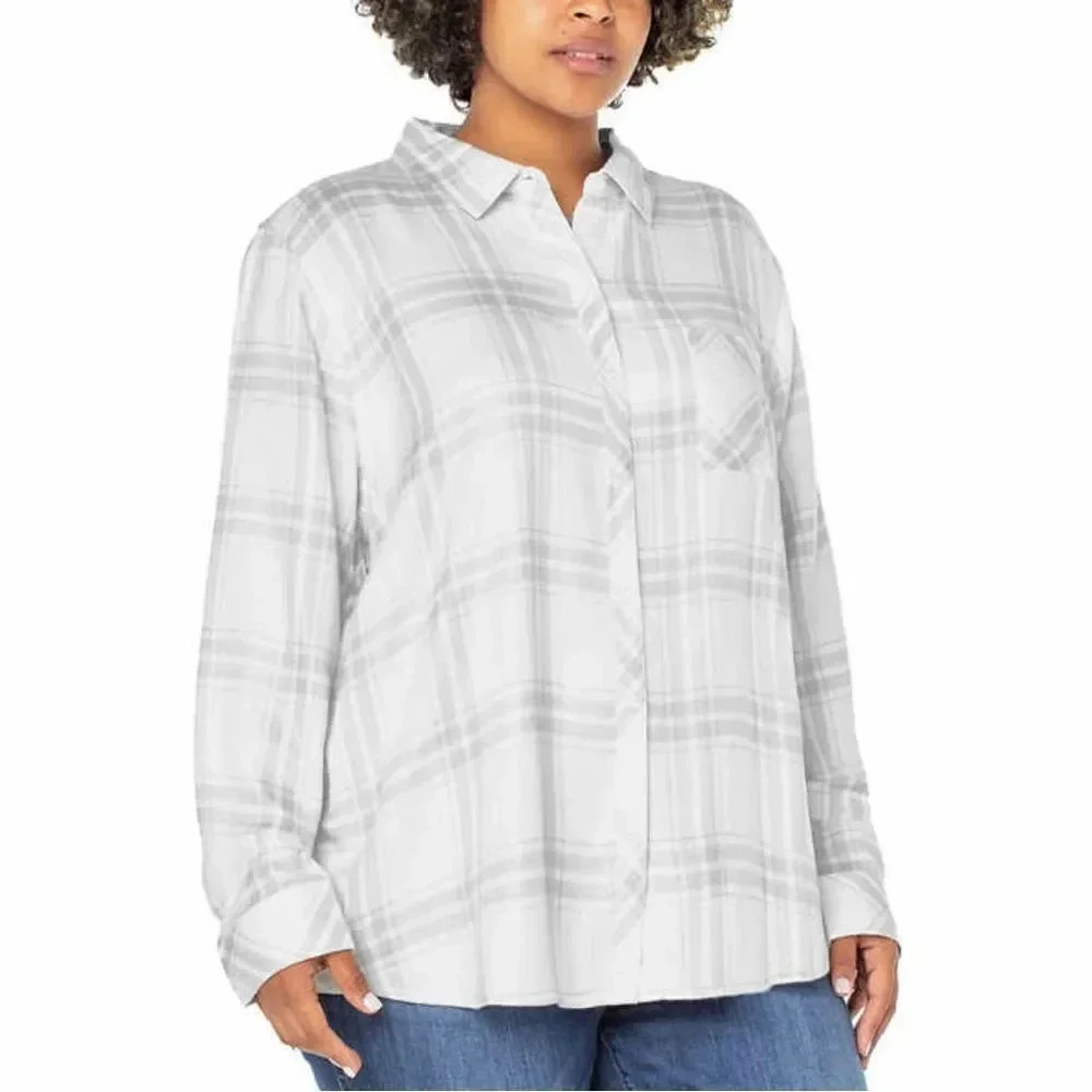 Well worn ladies button up shirt Large
